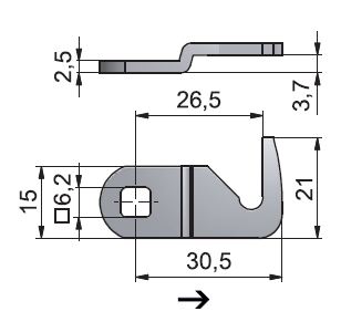 HUWIL Riegel Typ 827.027 - Anwendung links