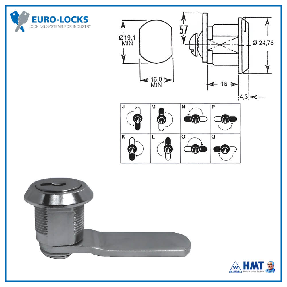 EURO-LOCKS Schloss Typ B332 [180°] - 6330450 / VS