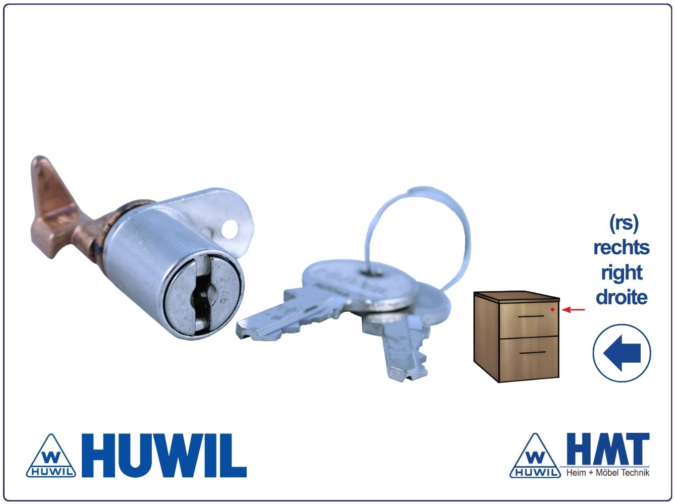HUWIL Schloss Typ 0923 Ø16,5mm - rs / VS