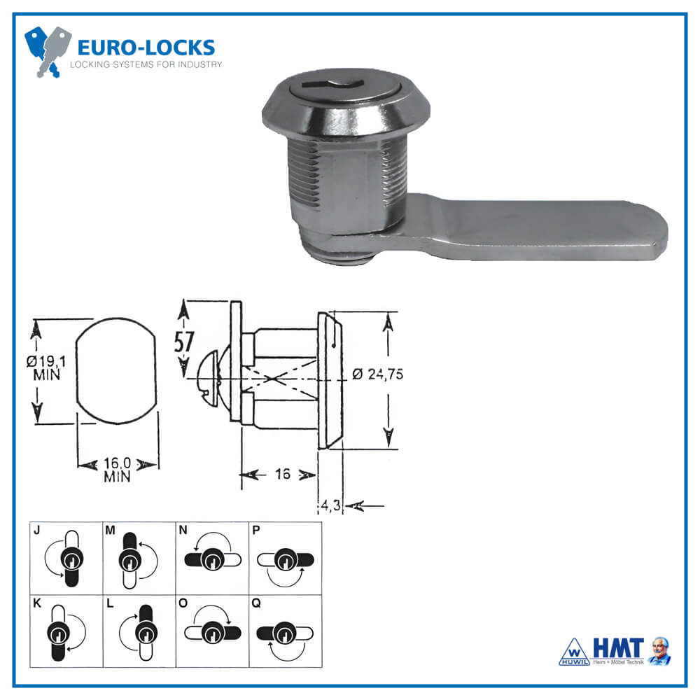 EURO-LOCKS Schloss Typ B332 [180°] - 6330450 / GL