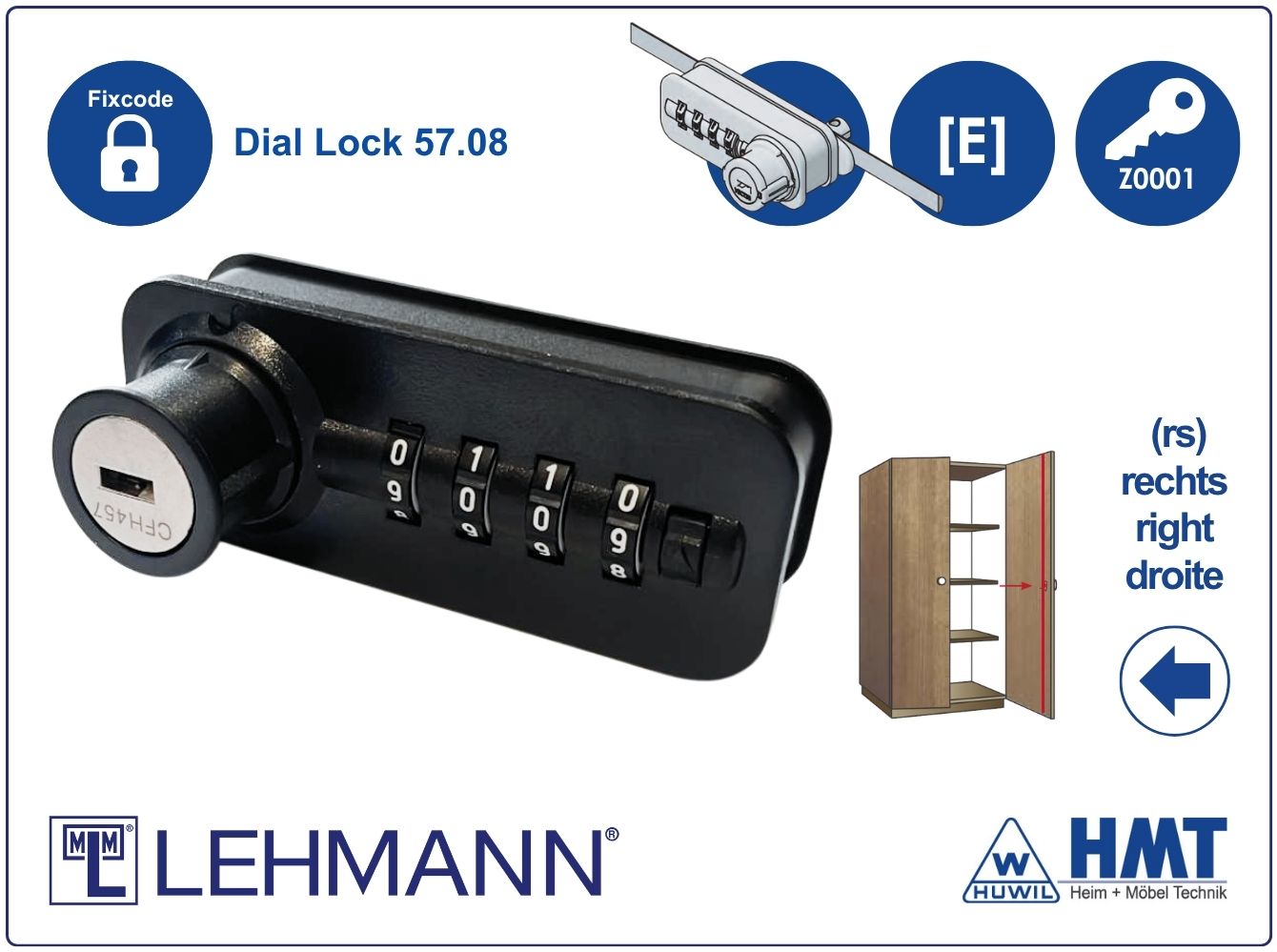 MLM Schloss Typ Dial Lock 57.08 Fix - [E] / rs / Z0001 / S