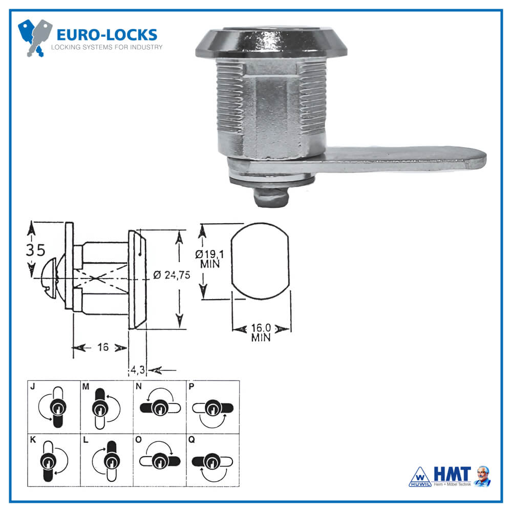EURO-LOCKS Schloss Typ B332 [180°] - 6210035 / GL