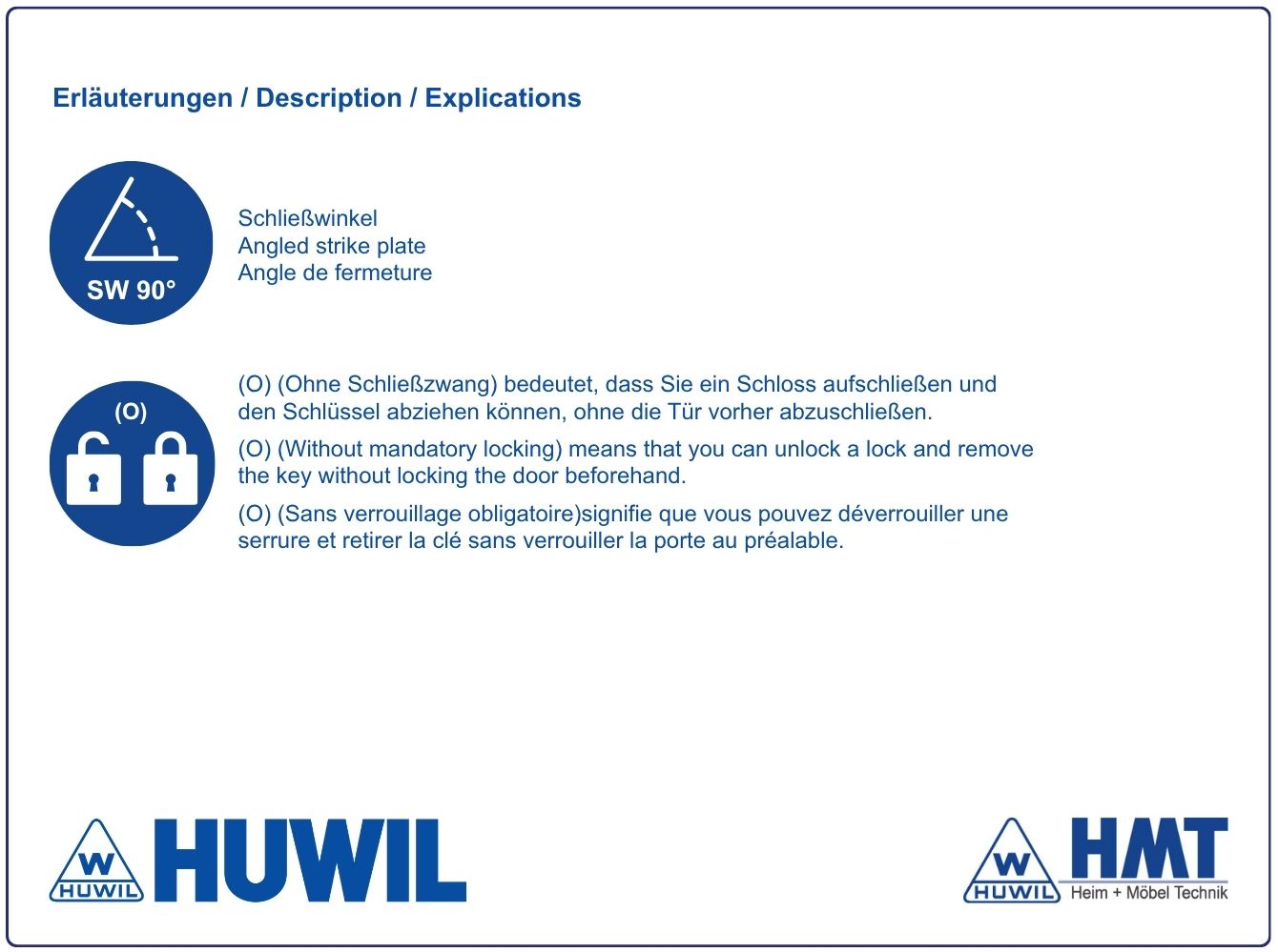 HUWIL Schloss Typ 0393 VCS18 - lad / Hub 7 / SW90° / O HUWIL Schloss Typ 0393 VCS18 - lad / Hub 7 / SW90° / O