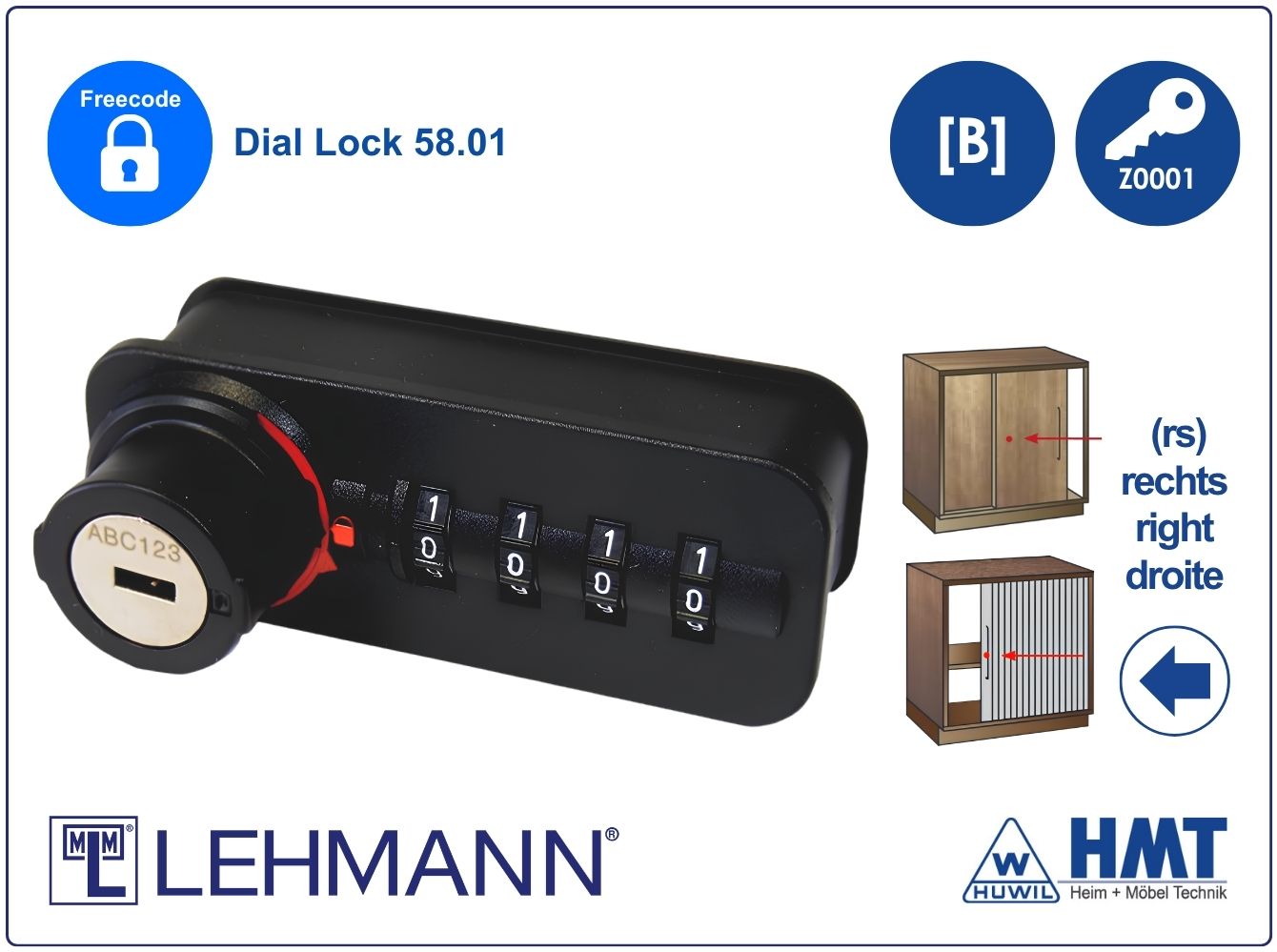 MLM Schloss Typ Dial Lock 58.01 Free - [A] / rs / Z0001 / S