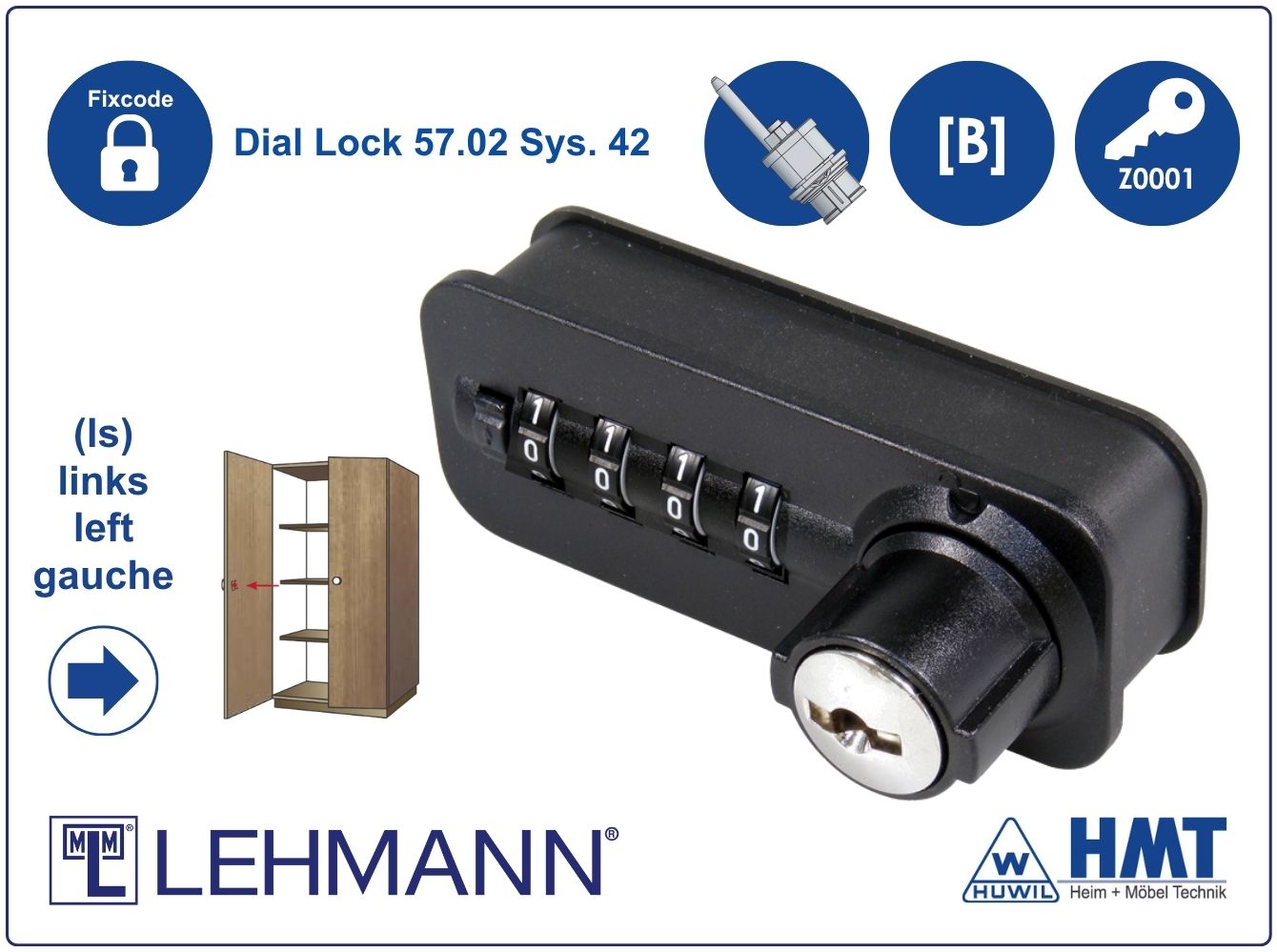 MLM Schloss Dial Lock Typ 57.02 Fix - S42 / [A] / ls / Z0001 / S