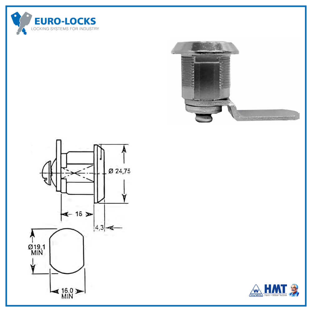 EURO-LOCKS Schloss Typ B332 [180°] - 6241435C8 / GL