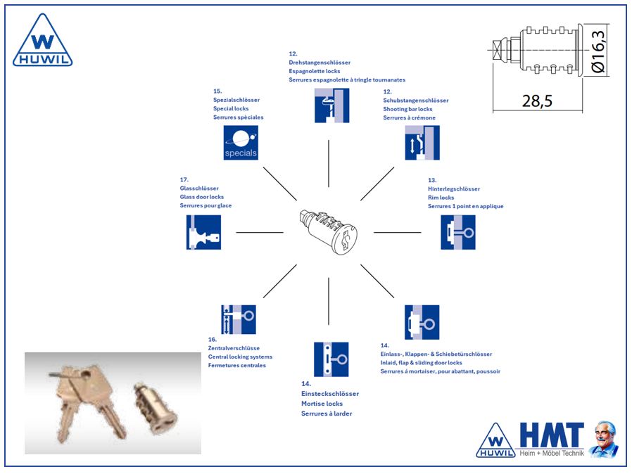 HUWIL Zylinderkern VCS18 [SK: H-3] VS