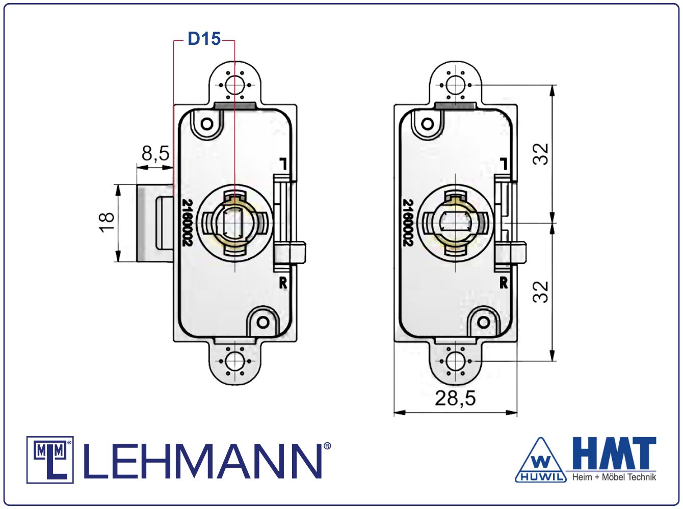 MLM Schloss Typ 550 P2 - D15 / rs + ls MLM Schloss Typ 550 P2 - D15 / rs + ls