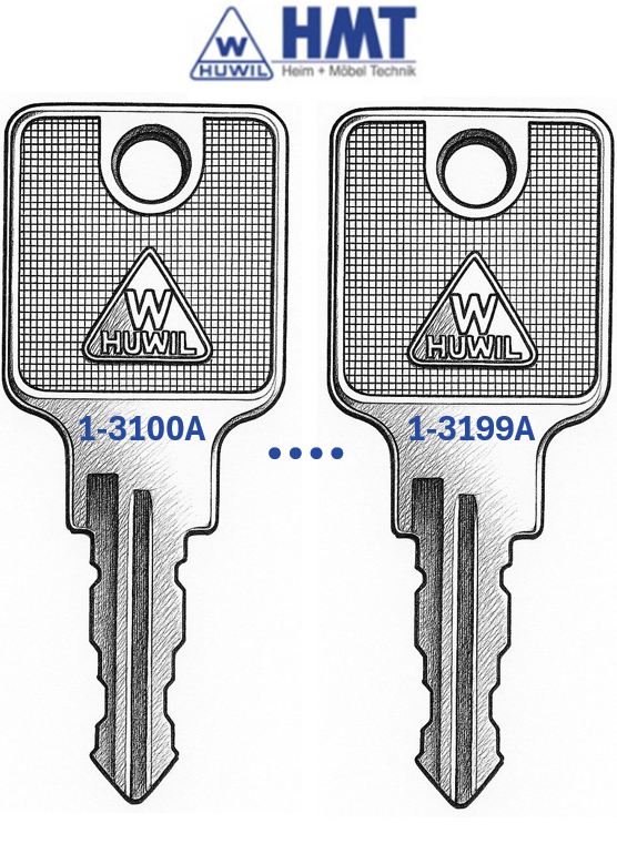 DELETE HUWIL Wendeschlüssel Typ 1550 - (3001 bis 3099)
