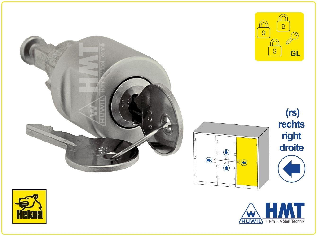 Hekna Knopf 4310 Hekna-Mini-Metall Typ 430 - W9 / rs / GL