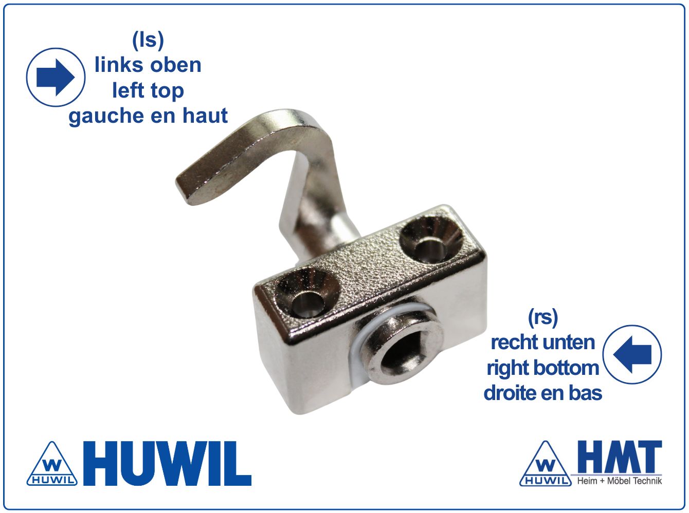 HUWIL Schließhaken Typ 1262 [A] - L oben R unten / vernickelt