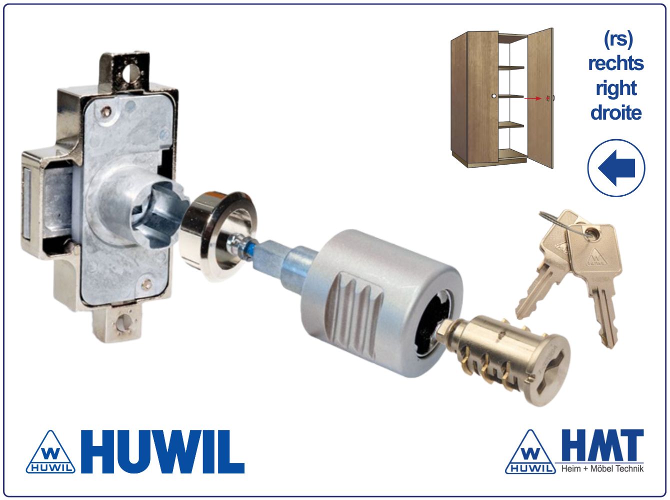 HUWIL Schloss Typ 0748 [VK] & Knopf 0568 [SET] - rs / VS