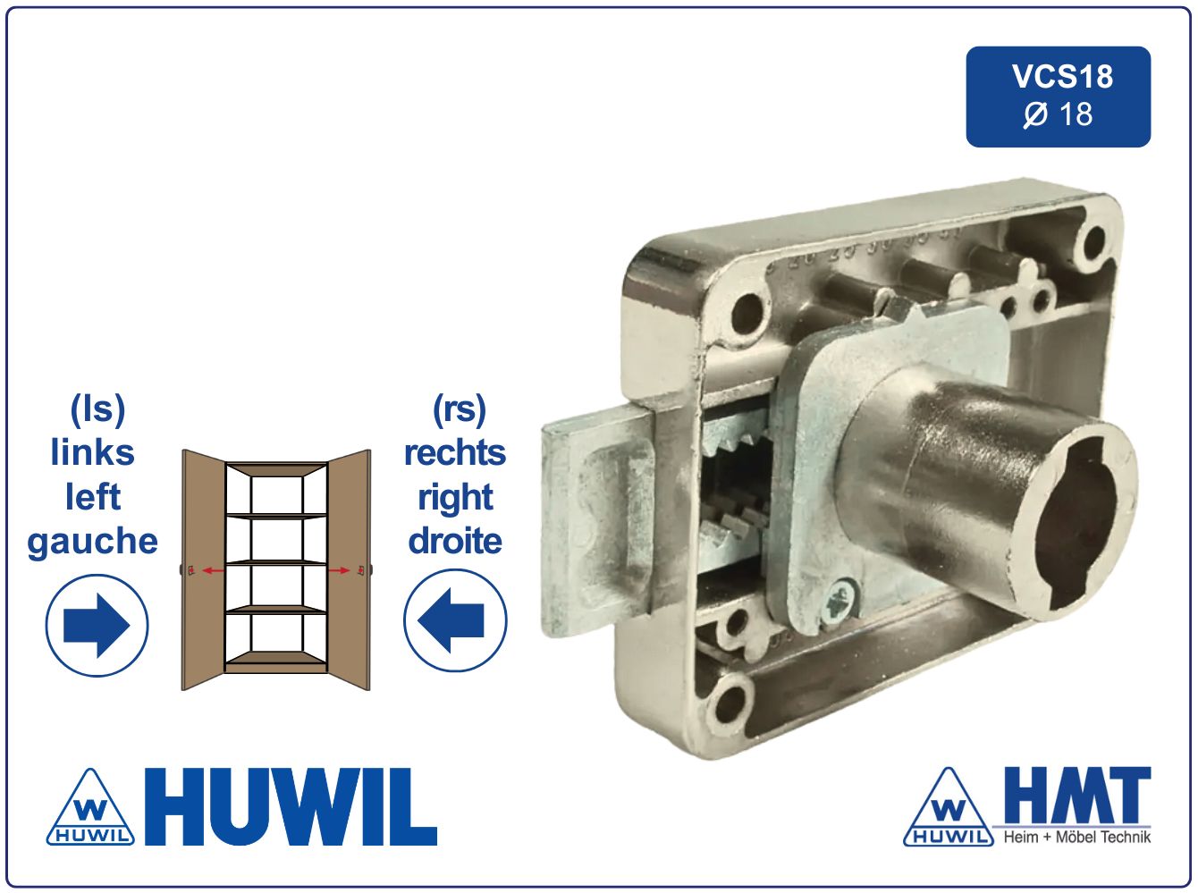 HUWIL Schloss Typ 660 VCS18 [ZL27,5] - D15 bis D40 / rs + ls