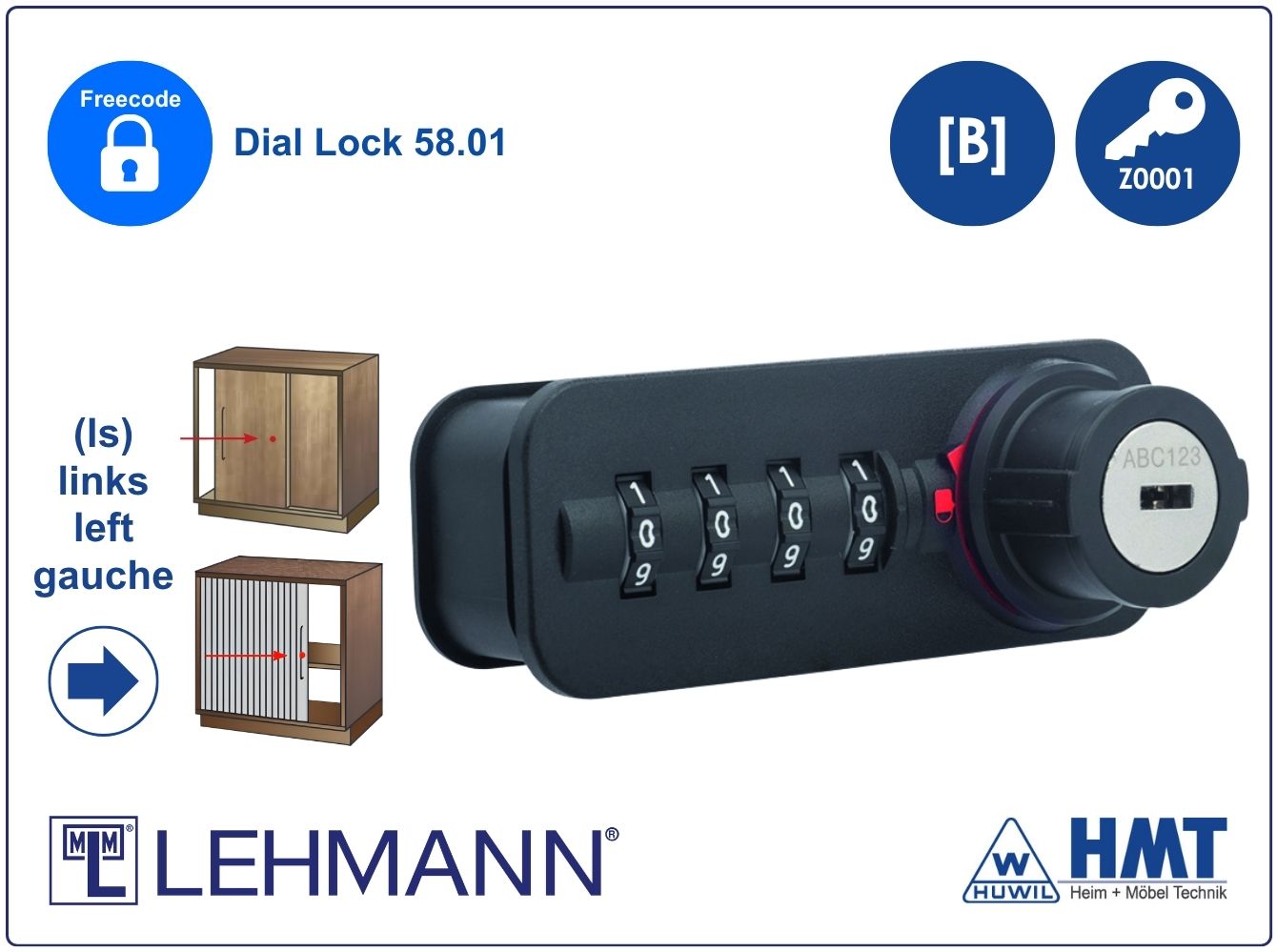 MLM Schloss Typ Dial Lock 58.01 Free - [B] / ls / Z0001 / S