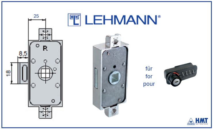 MLM Schloß Typ 708.8 [K] für Dial Lock - [A] / D25 / rs + ls