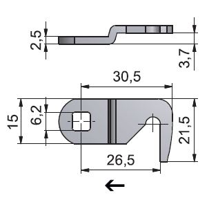 DELETE HUWIL Riegel Typ 827.027 - Anwendung rechts