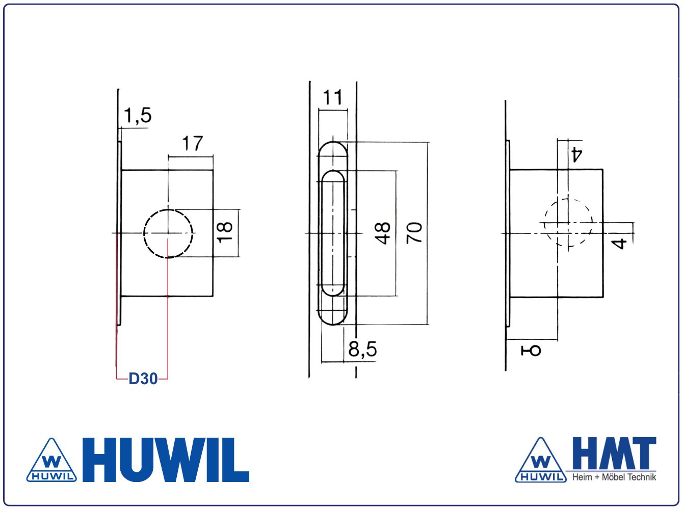 HUWIL Schloss Typ 0002 [B] - D30 / rs