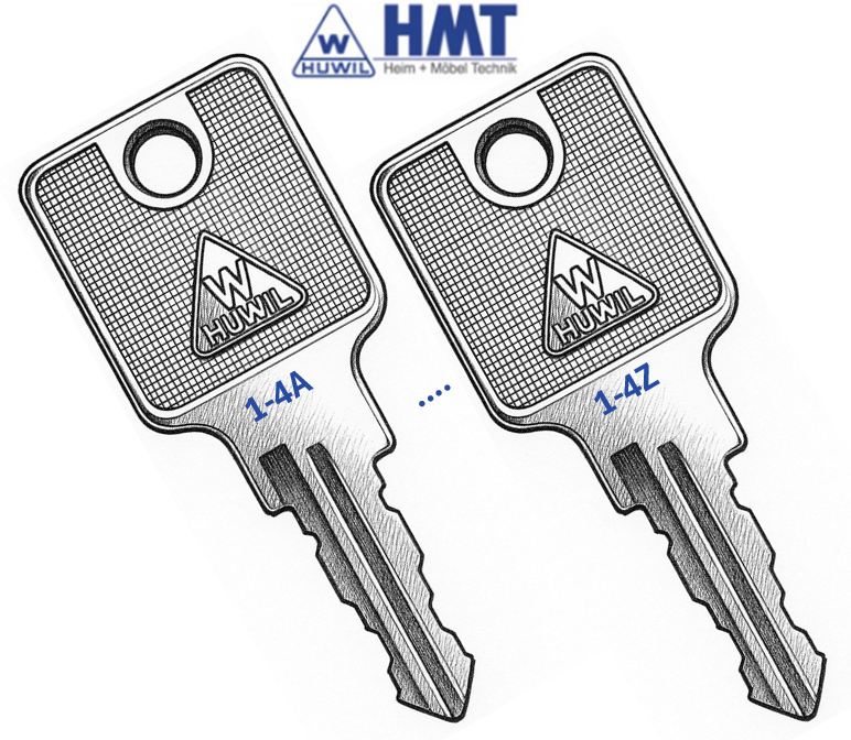 DELETE HUWIL Wendeschlüssel Typ 1550 - (4A bis 4Z)