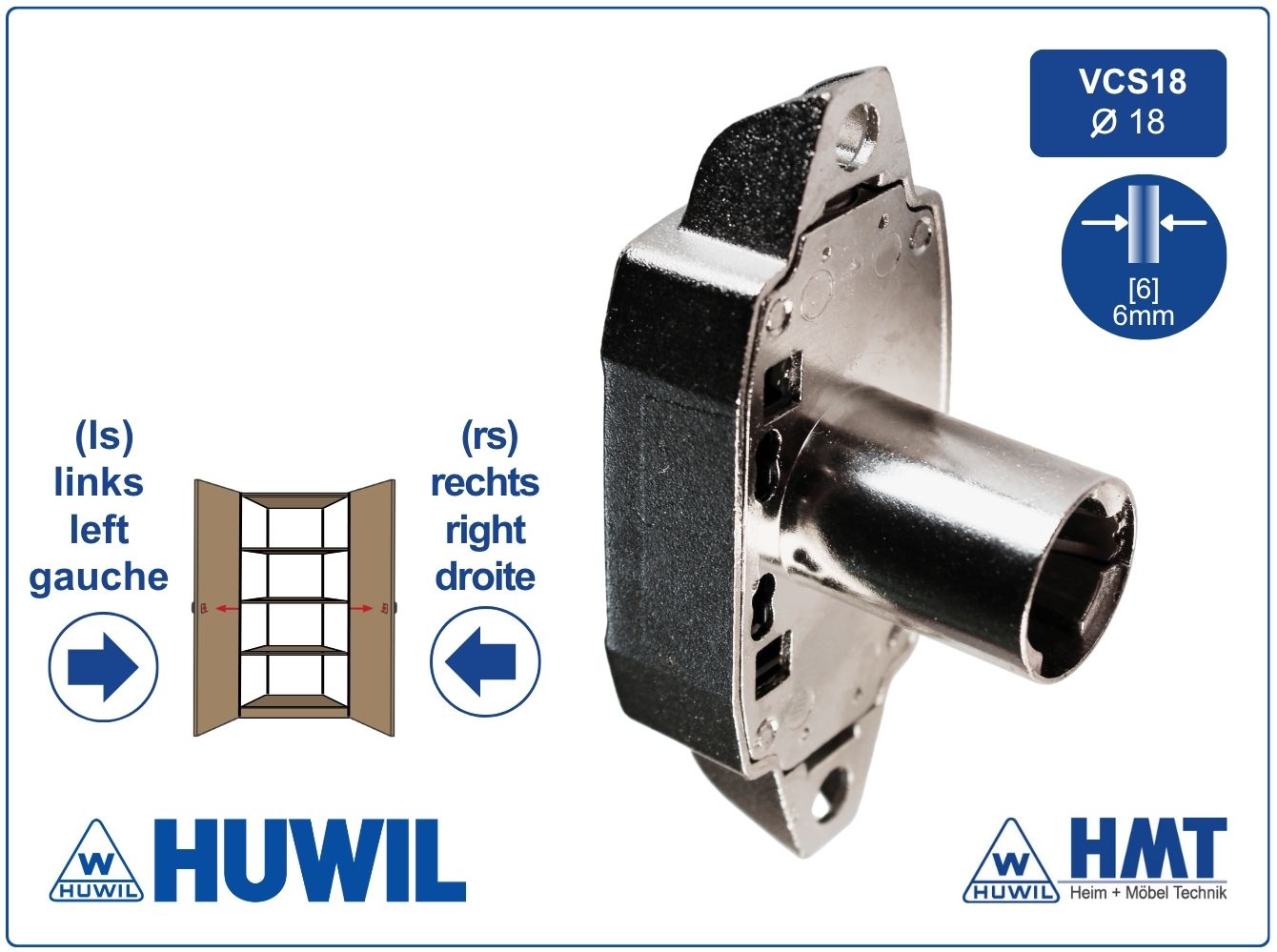 HUWIL Schloss [6] Typ 0247 VCS18 - OM (oder für Knopf 601)