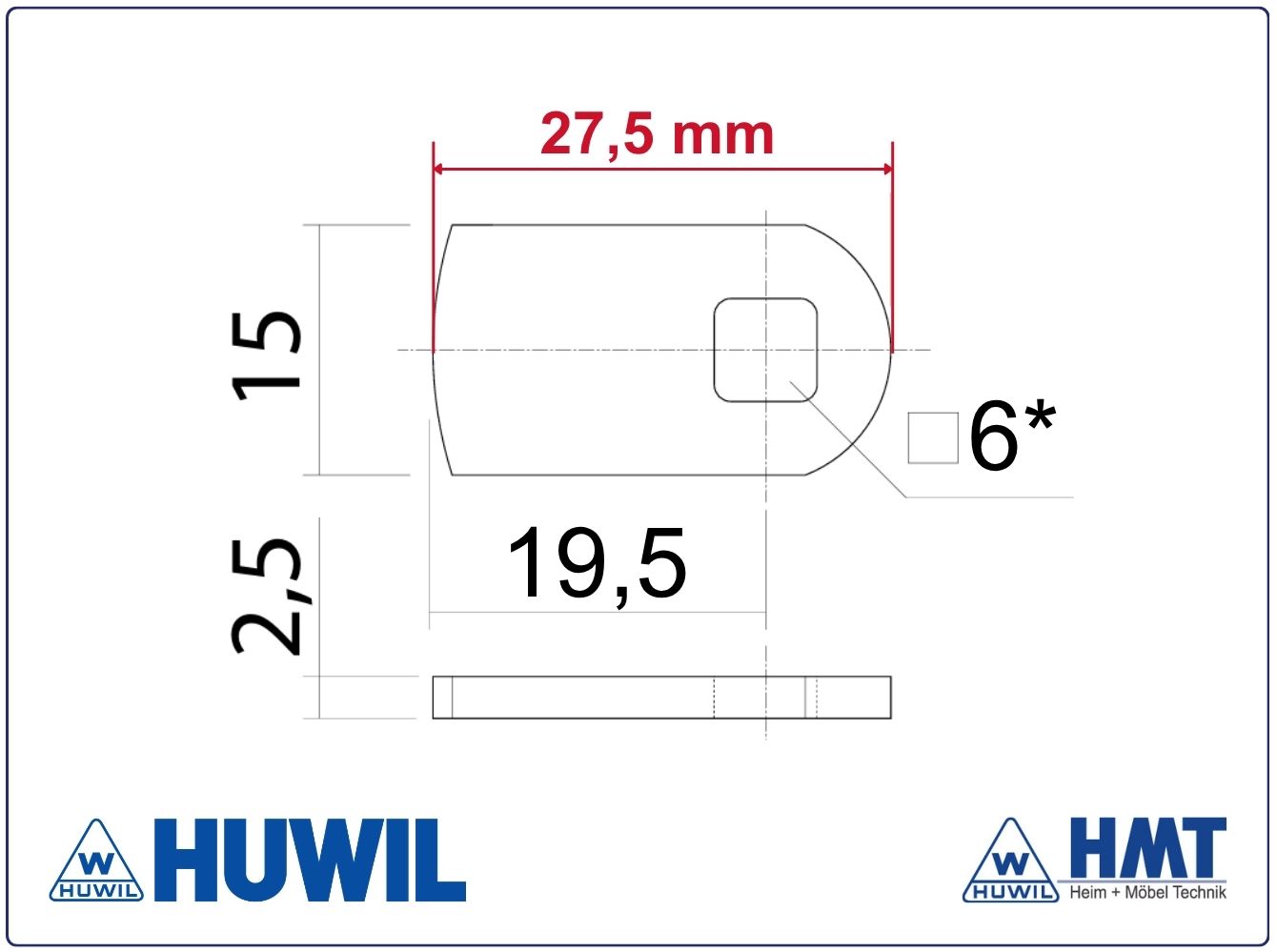 HUWIL Riegel #0827-123 - Riegel für Typ 0827/0829/0873