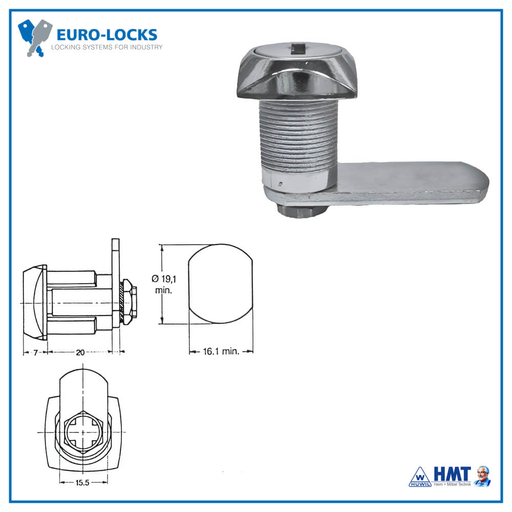 EURO-LOCKS Schloss Typ 0802 [90°] - 7310040 / GL