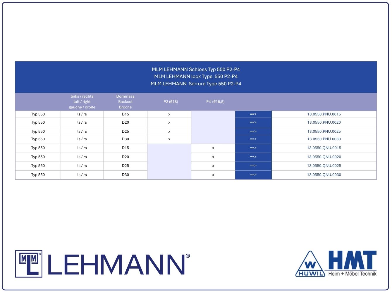 MLM Schloss Typ 550 P2 - D20 / rs + ls
