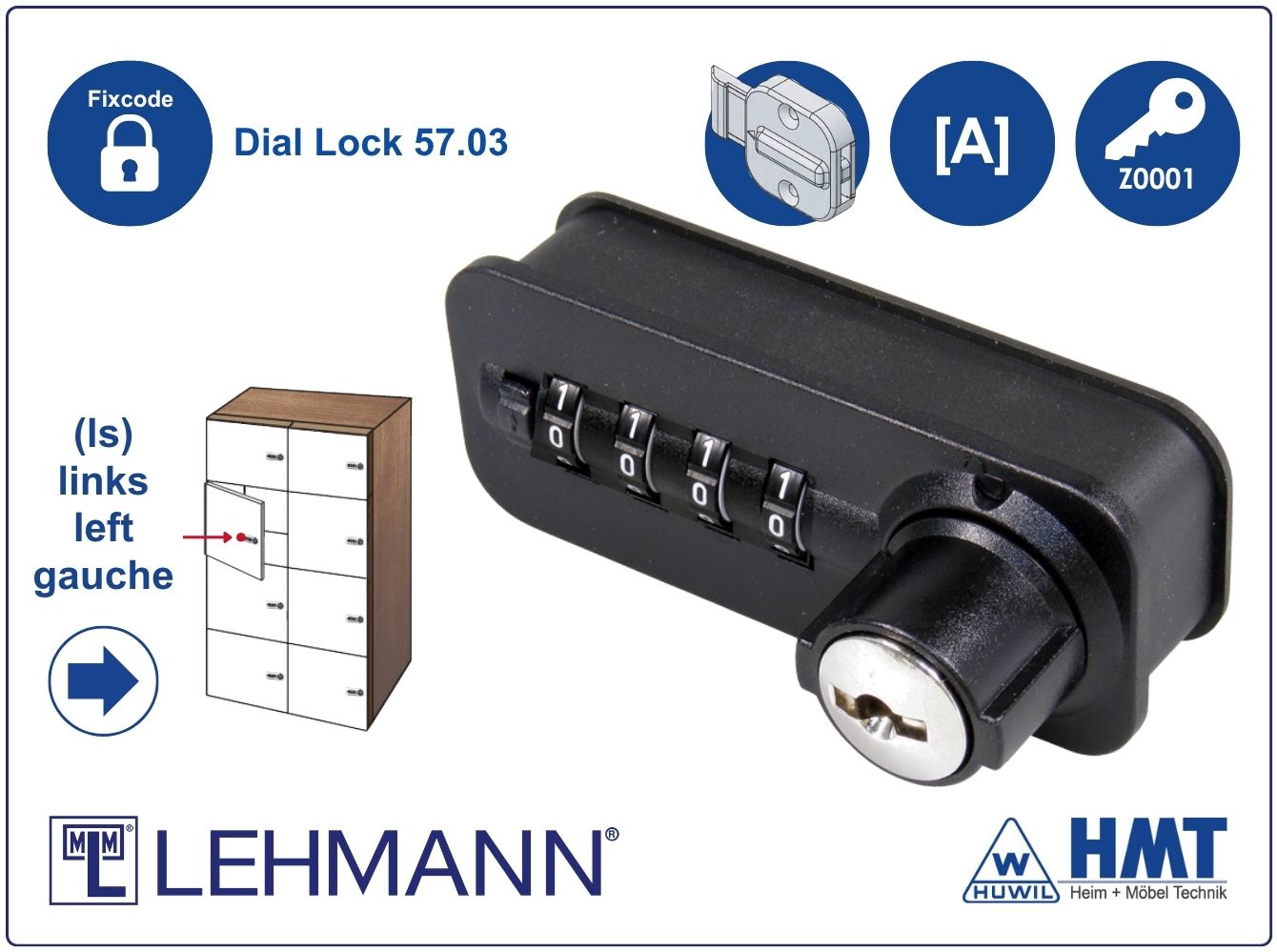 MLM Schloss Typ Dial Lock 57.03 Fix - [A] / ls / Z0001 / S