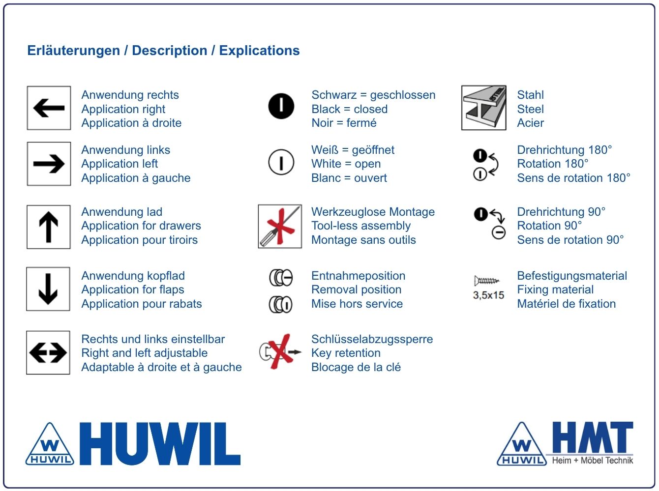 HUWIL Schloss Typ 0393 VCS18 - lad / Hub 7 / SW90° / M HUWIL Schloss Typ 0393 VCS18 - lad / Hub 7 / SW90° / M