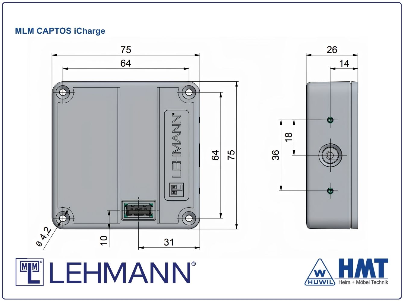 MLM E-Schloss Typ CAPTOS iCharge [SET] - RFID / MIFARE