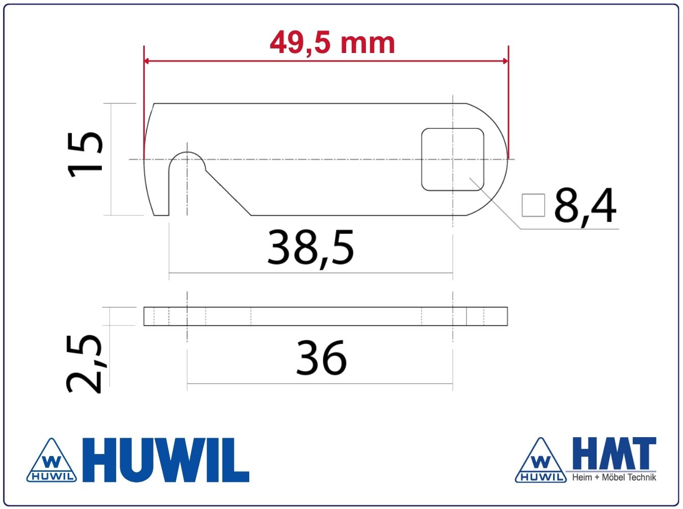 HUWIL Riegel ⏹︎8,4 #0869-028 HUWIL Riegel ⏹︎8,4 #0869-028