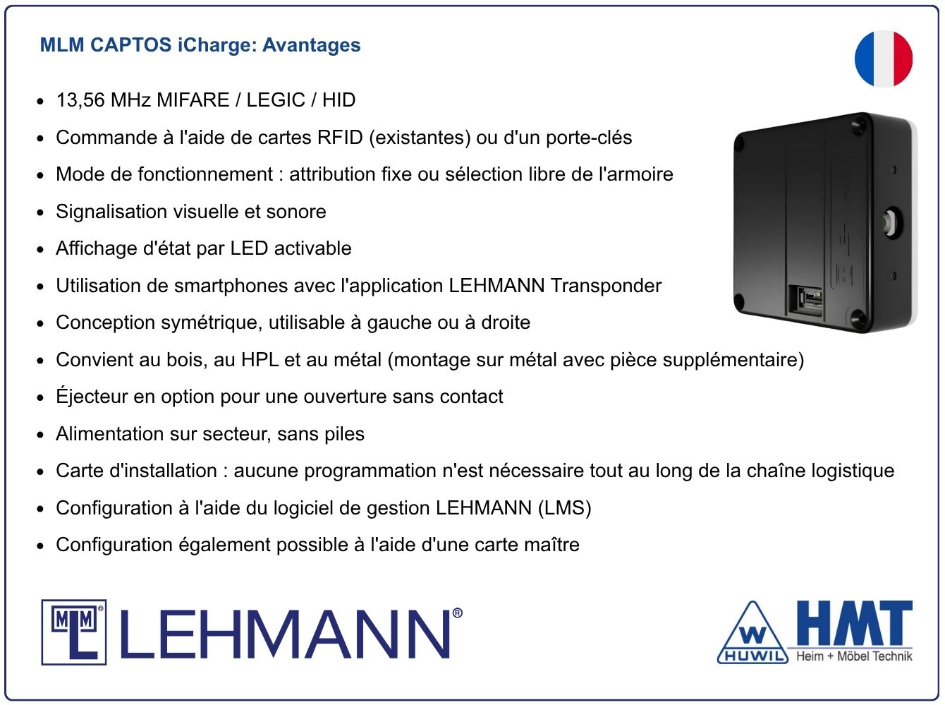 MLM E-Schloss Typ CAPTOS iCharge [SET] - RFID / MIFARE