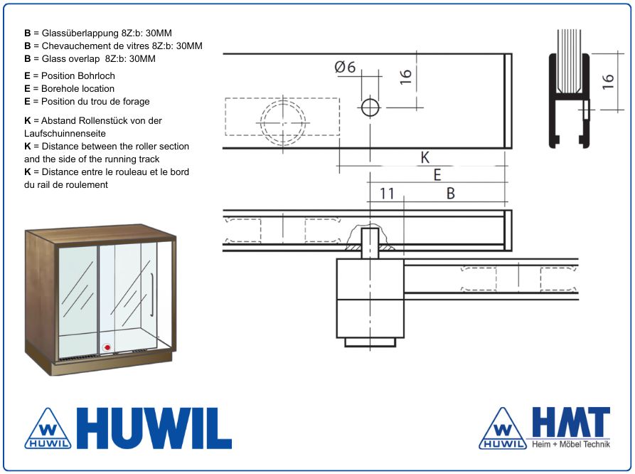 HUWIL Schloss Typ 0681 - rs / VS HUWIL Schloss Typ 0681 - rs / VS