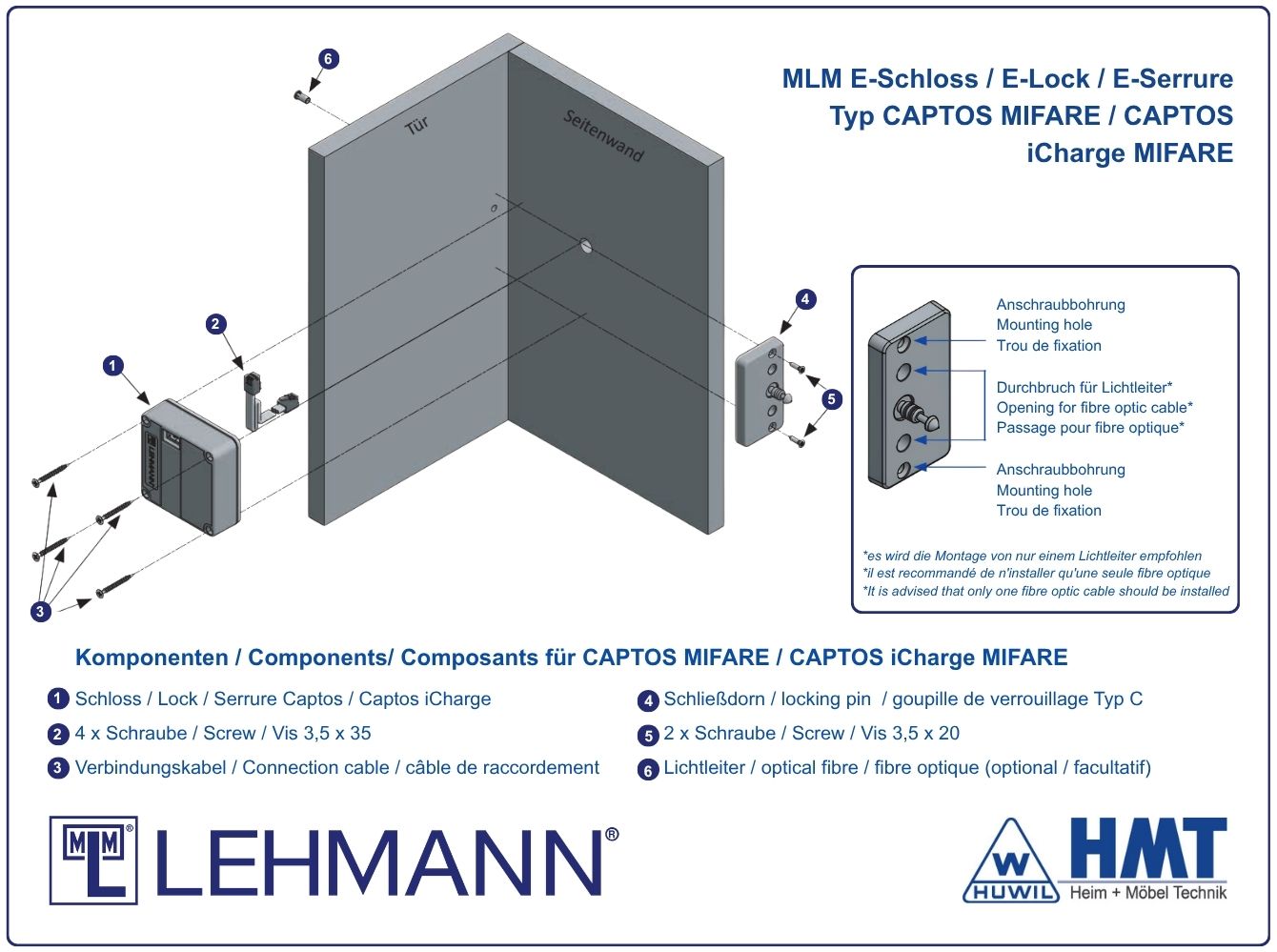 MLM E-Schloss Typ CAPTOS iCharge [SET] - RFID / MIFARE
